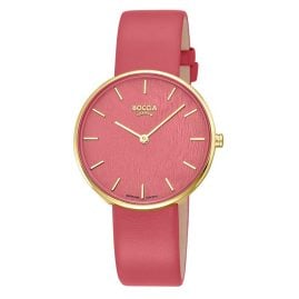Boccia 3387-03 Armbanduhr für Damen Quarz Titan Rot/Goldfarben