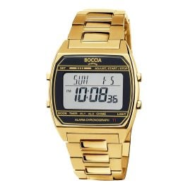 Boccia 3738-10 Digital Watch in Unisex Size Titanium Gold Tone/Black