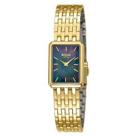 Boccia 3383-02 Armbanduhr für Damen Titan Rechteckig Goldfarben