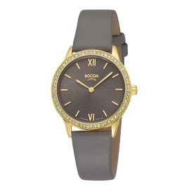 Boccia 3382-03 Quarzuhr für Damen Titan mit Lederband Braun/Goldfarben