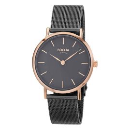 Boccia 3281-11 Damenarmbanduhr mit Milanaise-Band Anthrazit