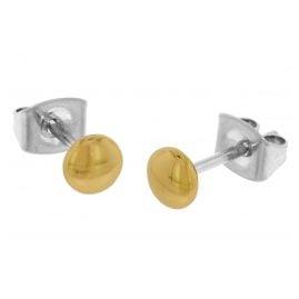 Boccia 05013-02 Titanium Stud Earrings Gold Tone round
