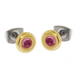 Boccia 05053-05 Women's Stud Earrings Titanium with Tourmaline Gold/Pink