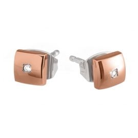 Boccia 05050-04 Women's Diamond Stud Earrings Titanium Rose Gold Tone
