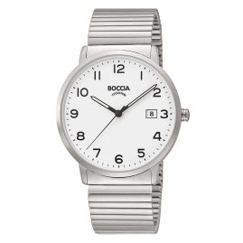 Boccia 3660-01 Men's Wristwatch Titanium with Elastic Bracelet