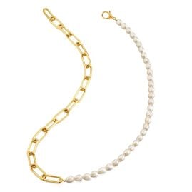 Boccia 08062-02 Women's Necklace Titanium Gold-Plated with Pearls