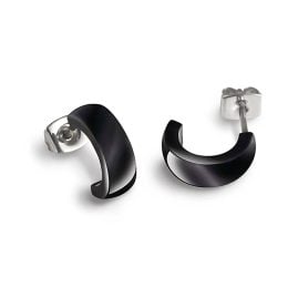 Boccia 0584-02 Women's Half Hoop Earrings Titanium Black Ceramic