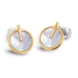 Boccia 05059-02 Women's Stud Earrings Gold Plated Titanium Mother-of-Pearl