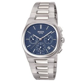 Boccia 3740-01 Men's Watch Chronograph Titanium/Blue