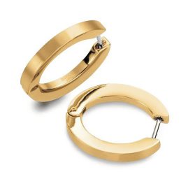 Boccia 0558-04 Ladies' Hoop Earrings Titanium Gold Tone Satined