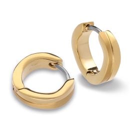 Boccia 0563-06 Women's Hoop Earrings Titanium Gold Tone Polished/Satined