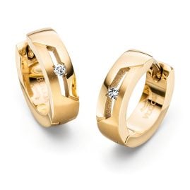 Boccia 05045-05 Women's Hoop Earrings Titanium with Diamonds Gold Tone