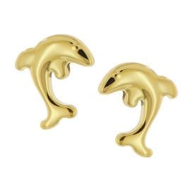 Boccia 05075-02 Children's Stud Earrings Titanium Dolphin Gold Tone