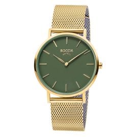 Boccia 3273-12 Women's Watch Gold Tone/Green