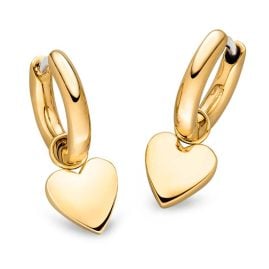 Boccia 05081-02 Women's Hoop Earrings Heart Titanium Gold Tone