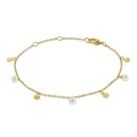 Boccia 03055-02 Damenarmband Titan Goldfarben mit Perlen