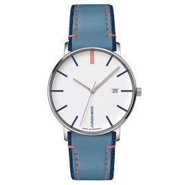 Junghans 41/4481.00 Unisex Armbanduhr Form Quarz Blau/Orange