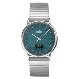Junghans 56/4621.44 Men's Watch Radio-Controlled Milano Mega Solar Steel/Blue