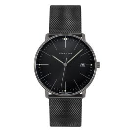 Junghans 41/4660.46 max bill Quarz-Armbanduhr mit Saphirglas Schwarz