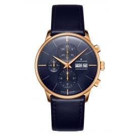 Junghans 027/7024.00 Herren-Automatikuhr Meister Chronoscope blau / roségold