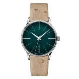 Junghans 027/3240.00 Meister Ladies' Wristwatch Automatic Beige/Green