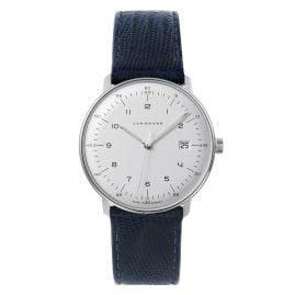 Junghans 041/446-Blau max bill Quarz Armbanduhr mit 2 Lederbändern