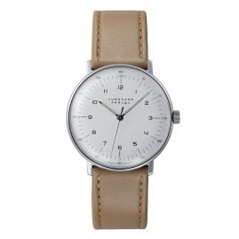 Junghans 027/3701.04 max bill Handaufzug Armbanduhr Beige