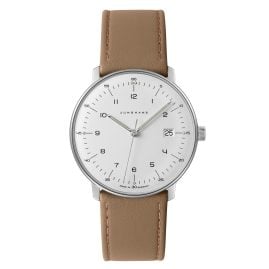 Junghans 041/4562.02 max bill Men's Wristwatch Beige with Sapphire Crystal