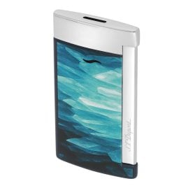 S.T. Dupont 027035 Feuerzug Slim 7 Geode Chromfarben/Blau