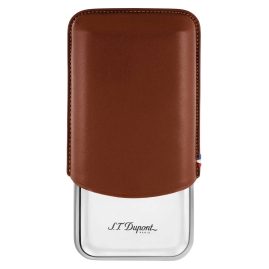 S.T. Dupont 183021 Case for 3 Cigars Metal Brown