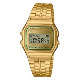 Casio A158WEGV-9AEF Digitaluhr Vintage Iconic Goldfarben/Grün