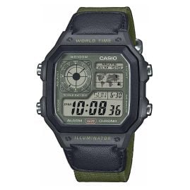 Casio AE-1200WHUB-3AVEF Men's Watch Digital with Textile Strap Khaki