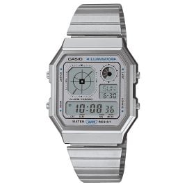 Casio A130WE-7AEF Digitaluhr Edgy Collection Silberfarben