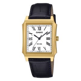Casio MTP-B190L-7BVER Herren-Armbanduhr mit Lederband Schwarz