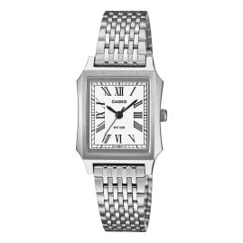 Casio LTP-B190D-7BVER Damen-Armbanduhr Quarz Rechteckig Stahl/Weiß