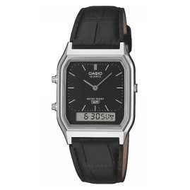 Casio AQ-230EL-1AEF Collection Edgy Armbanduhr Ana-Digi Leder Schwarz