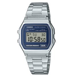 Casio A158WEA-2EF Digitaluhr Vintage Iconic Silberfarben/Blau