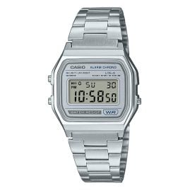 Casio A158WEA-7EF Digital-Armbanduhr Vintage Iconic Silberfarben