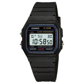 Casio F-91W-1YEG Timeless Collection Women's and Youth Watch Black