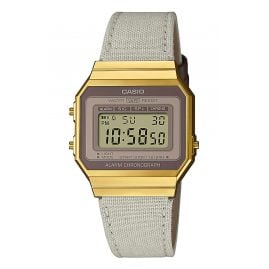 Casio A700WEGL-7AEF Vintage Iconic Ladies' Watch Light Grey/Gold Tone