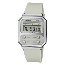 Casio A100WEF-8AEF Vintage Edgy Digital Watch Light Grey