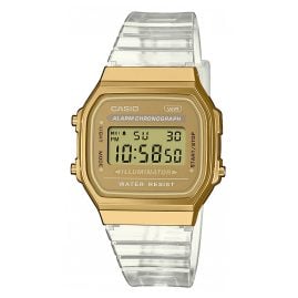 Casio A168XESG-9AEF Vintage Iconic Digital Watch Transparent/Gold Tone