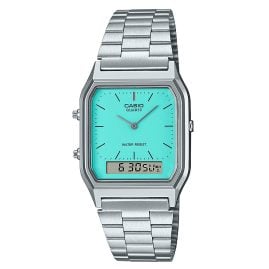 Casio AQ-230A-2A2MQYES Collection Edgy Watch Ana-Digi Steel/Turquoise