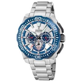 Festina F20724/1 Herrenuhr Chronograph Stahl/Blau