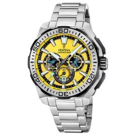 Festina F20724/4 Men's Wristwatch Chronograph Steel/Yellow