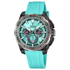Festina F20726/2 Men's Wristwatch Chronograph Black/Light Blue