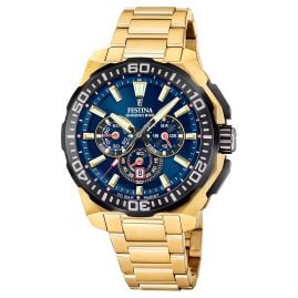 Festina F20727/1 Men's Watch Chronograph Gold Tone/Blue