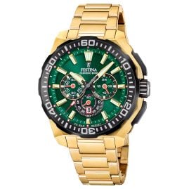 Festina F20727/2 Men's Watch Chronograph Gold Tone/Green