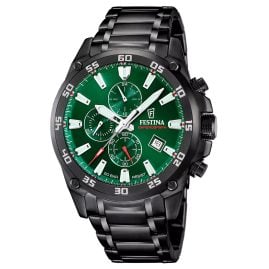 Festina F20735/2 Herrenuhr Chronograph Schwarz/Grün 20 bar