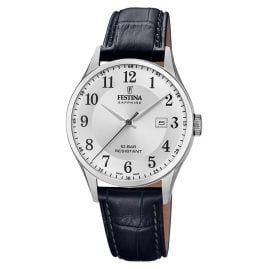 Festina F20007/1 Herrenuhr Schwarz/Silberfarben mit Saphirglas